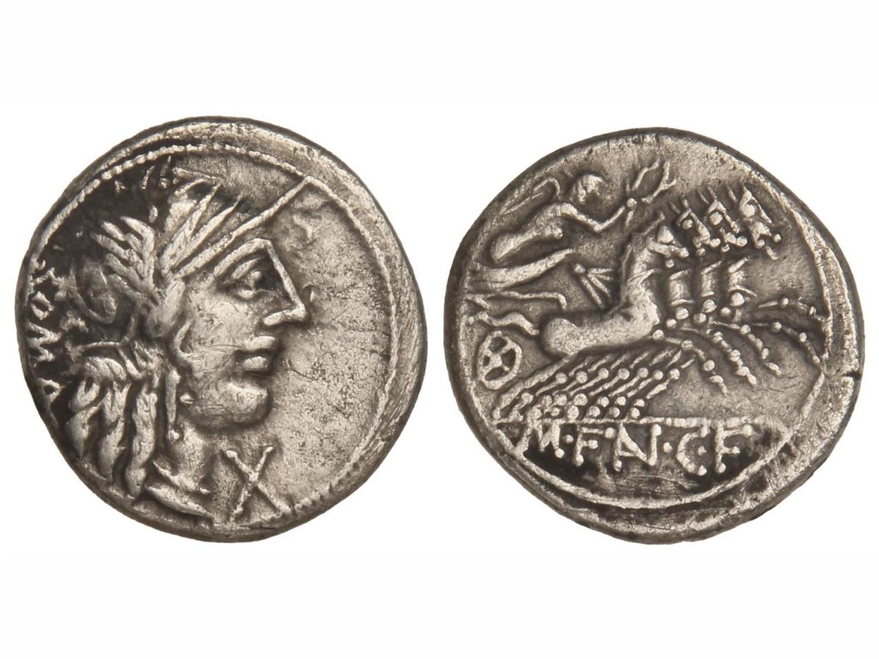 REPÚBLICA ROMANA. Denario. 123 a.C. FANNIA-1. Marcius Fanniu