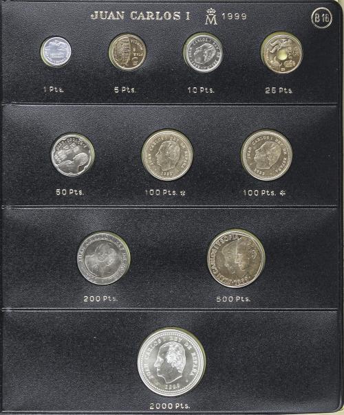 JUAN CARLOS I. Lote 218 monedas 50 Céntimos a 2.000 Pesetas.