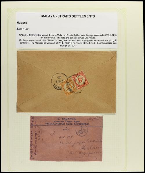 ✉ STRAITS SETTLEMENTS. 1900-1940. MALAYA. Collection on 42