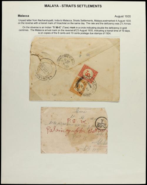 ✉ STRAITS SETTLEMENTS. 1900-1940. MALAYA. Collection on 42