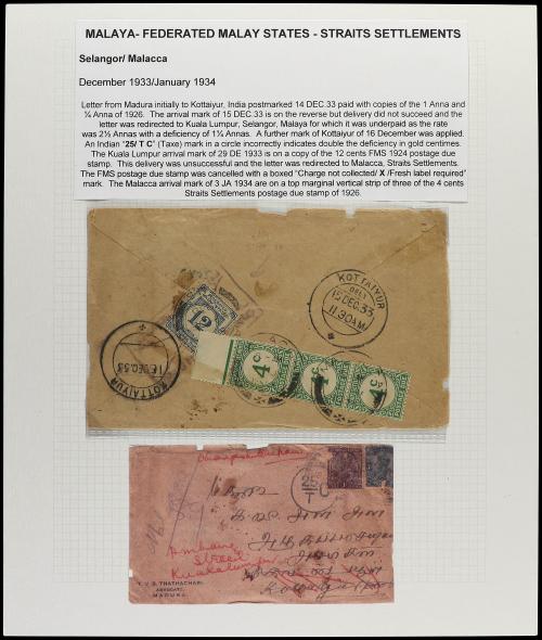 ✉ STRAITS SETTLEMENTS. 1900-1940. MALAYA. Collection on 42