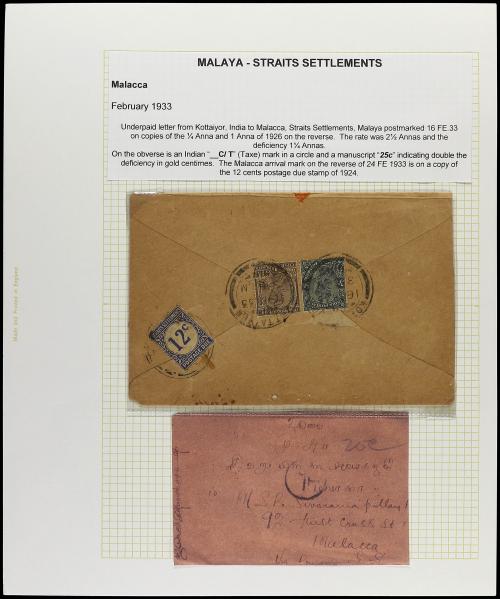 ✉ STRAITS SETTLEMENTS. 1900-1940. MALAYA. Collection on 42