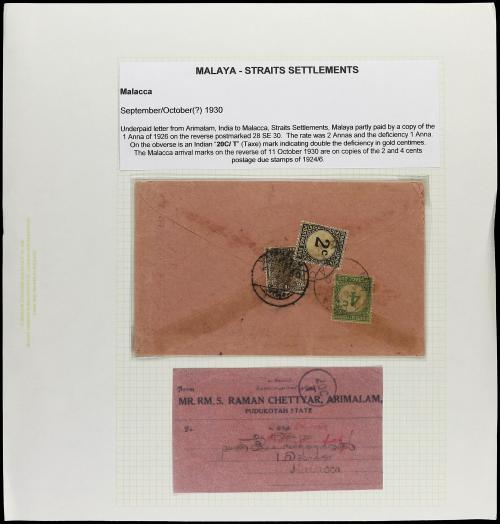 ✉ STRAITS SETTLEMENTS. 1900-1940. MALAYA. Collection on 42