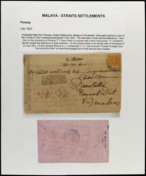 ✉ STRAITS SETTLEMENTS. 1900-1940. MALAYA. Collection on 42