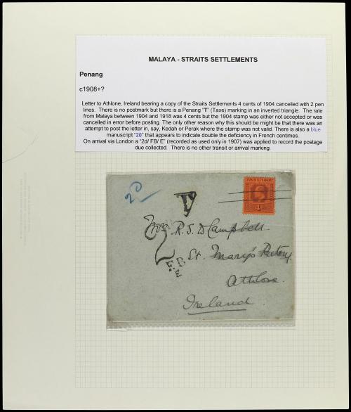 ✉ STRAITS SETTLEMENTS. 1900-1940. MALAYA. Collection on 42