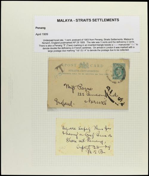 ✉ STRAITS SETTLEMENTS. 1900-1940. MALAYA. Collection on 42