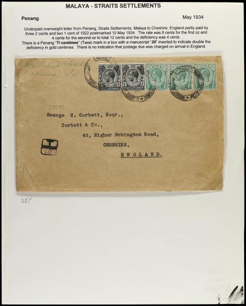 ✉ STRAITS SETTLEMENTS. 1900-1940. MALAYA. Collection on 42