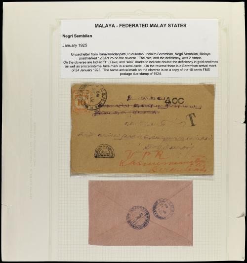 ✉ STRAITS SETTLEMENTS. 1900-1940. MALAYA. Collection on 42