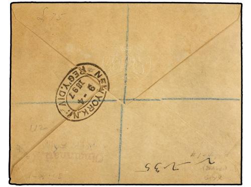 ✉ ANTIGUA. 1897. ANTIGUA to U.S.A. Envelope franked with 1/2
