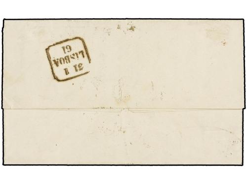 ✉ GIBRALTAR. 1861. GIBRALTAR to LISBON. Entire letter franke