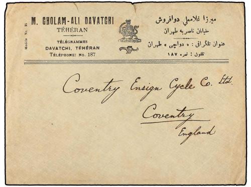✉ IRAN. 1922. TEHERAN to ENGLAND. 1 ch. (3), 2 ch., 3 ch. an