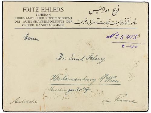 ✉ IRAN. 1928. TEHERAN to AUSTRIA. 1 ch. (2), 6 ch. and 2 kr.