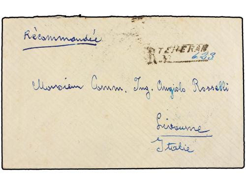 ✉ IRAN. 1926. TEHERAN to ITALY. 10 ch. and 1 kr. registered 