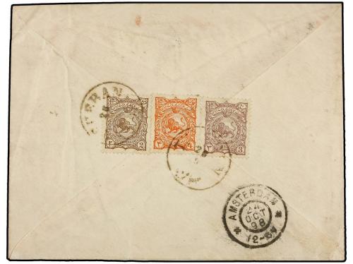 ✉ IRAN. Sc. 105/108. 1898. TEHERAN to AMSTERDAM. 10 ch. grey