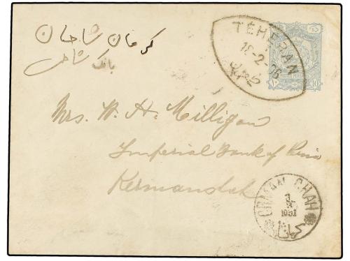 ✉ IRAN. Sc. 91 (2). 1896. TEHERAN to CRMANCHAH. 10 ch. grey 