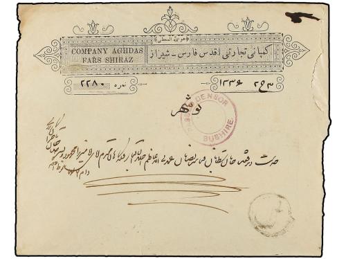 ✉ IRAN. Sc. 483, 485. 1918. CHIRAZ to BOUCHIR. 3 ch. and 6 c