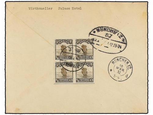 ✉ CHINA. 1932. SHANGHAI to GERMANY. Registered envelope, nic