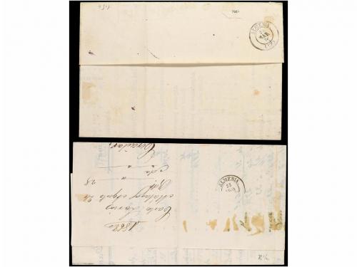 ✉ ESPAÑA. Ed. 93 y 94. 1868-70. Dos cartas con tarifas de im