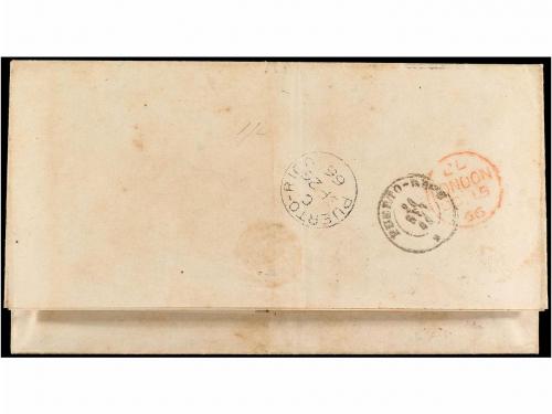 ✉ PUERTO RICO. Ant. 12. 1866. PONCE a MATARÓ (Barcelona). 2 