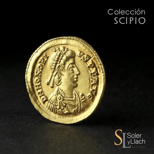 IMPERIO ROMANO. Sólido. Acuñada el 394-395 d.C. HONORIO. MIL