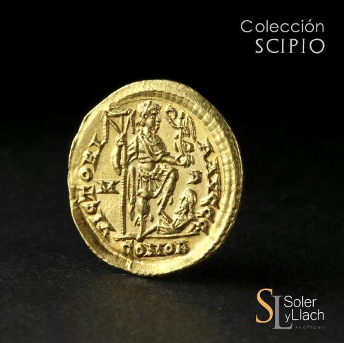 IMPERIO ROMANO. Sólido. Acuñada el 394-395 d.C. HONORIO. MIL