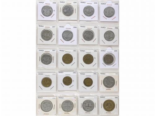 FRANCIA. Lote 336 monedas. Siglo XIX-XX. Al, Ni. Muchas repe