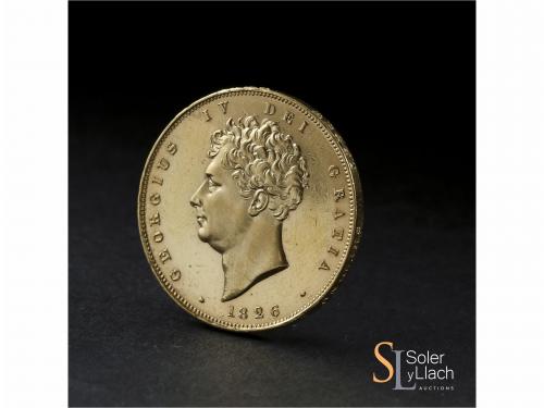 GRAN BRETAÑA. 2 Pounds. 1826. GEORGE IV. 15,99 grs. AU. Tira