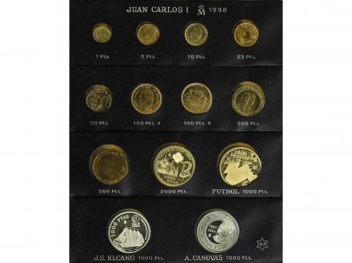 JUAN CARLOS I. Lote 215 monedas. 1975 a 1998. AR, Laton, Ni.