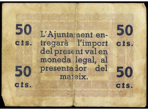 CATALUNYA. 50 Cèntims. 20 Maig 1937. Municipi de LA CELLERA 