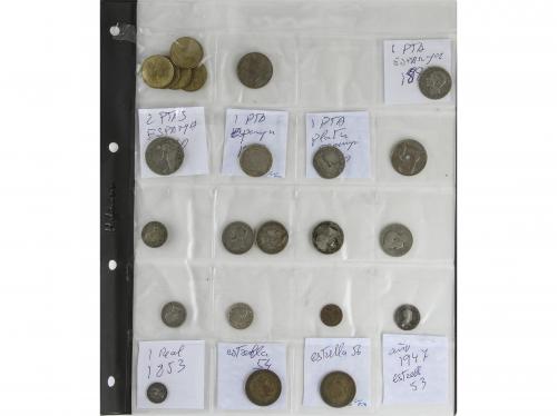LOTES y COLECCIONES. Lote 66 monedas. Siglo XIX-XX. ISABEL I