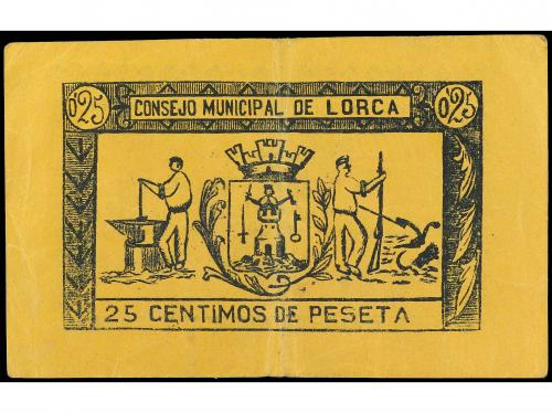 MURCIA. 25 Céntimos. Marzo 1937. C.M. de LORCA (Murcia). MUY