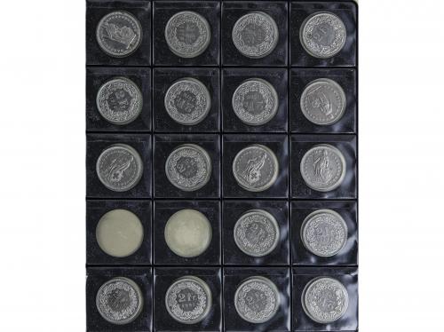 SUIZA. Lote 221 monedas 5 Rappen a 2 Franc. 1879 a 1997. Cun
