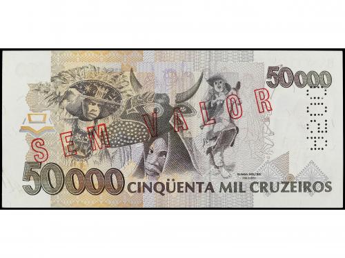 BILLETES EXTRANJEROS. Specimen 50.000 Cruzeiros. (1992). BRA