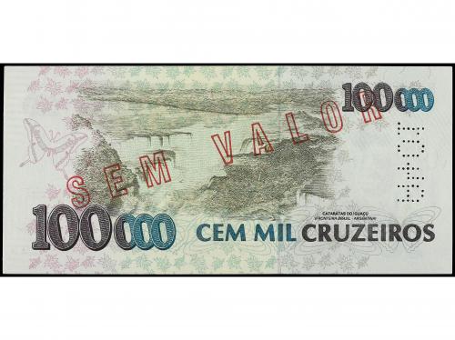 BILLETES EXTRANJEROS. Specimen 100.000 Cruzeiros. (1992-1993