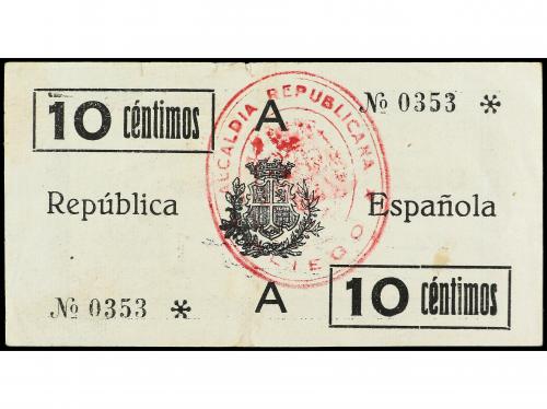 MURCIA. 10 Céntimos. Agosto 1937. Ay. de PLIEGO (Murcia). (P