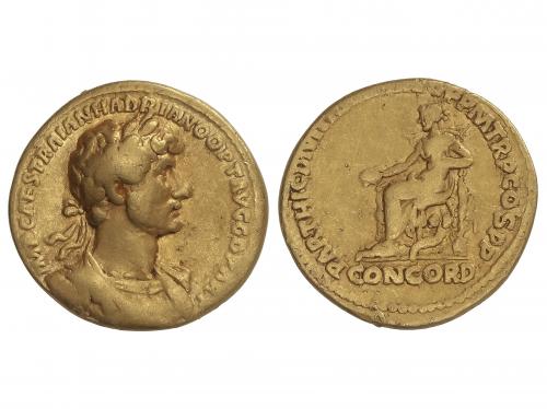 IMPERIO ROMANO. Áureo. 118 d.C. ADRIANO. Anv.: IMP. CAESAR T