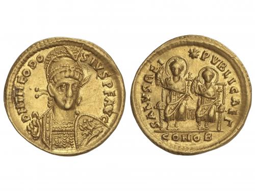IMPERIO ROMANO. Sólido. 402-450 d.C. TEODOSIO II. CONSTANTIN