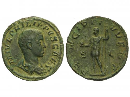 IMPERIO ROMANO. Sestercio. 244-247 d.C. FILIPO II. Anv.: PHI