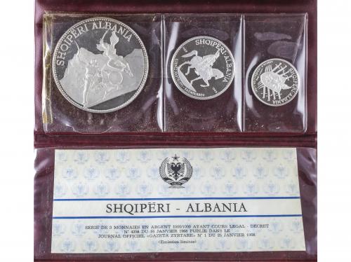 ALBANIA. Set 3 monedas 5, 10 y 25 Leke. 1968. AR. V Centena