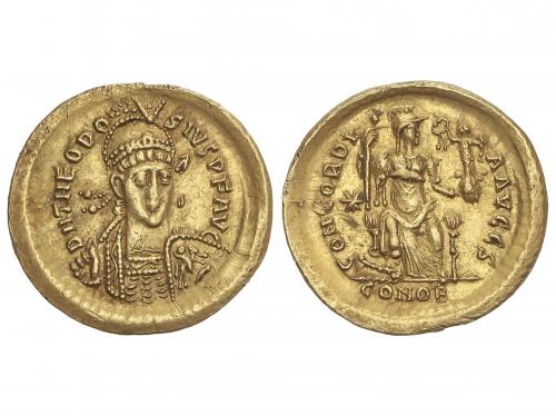 IMPERIO ROMANO. Sólido. 408-450 d.C. TEODOSIO II. CONSTANTIN