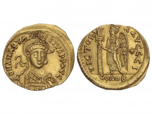 MONEDAS BIZANTINAS. Sólido. (491-518 d.C). ANASTASIO I. CONS