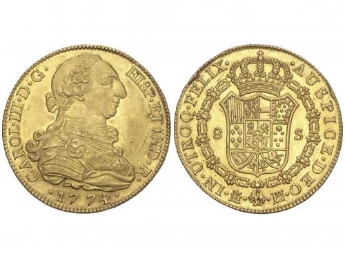 CARLOS III. 8 Escudos. 1774. MADRID. P.J. 27,04 grs. Sin pun