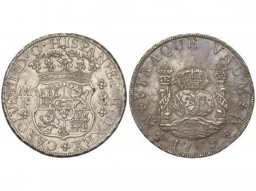 CARLOS III. 8 Reales. 1769. MÉXICO. M.F. 26,95 grs. Columnar