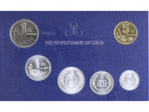CHINA. Serie 6 monedas 1 Fen a 1 Yuan. 2000. Al, Cuni. En es