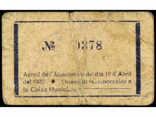 CATALUNYA. 1 Pesseta. 12 Abril 1937. Aj. de CANTALLOPS. (Rot