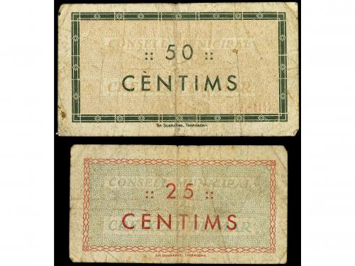 CATALUNYA. Lote 2 billetes 25 y 50 Cèntims. 10 Juny 1937. C.