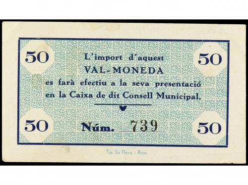 CATALUNYA. 50 Cèntims. Juny 1937. C.M. de LA FEBRÓ. (Leves m