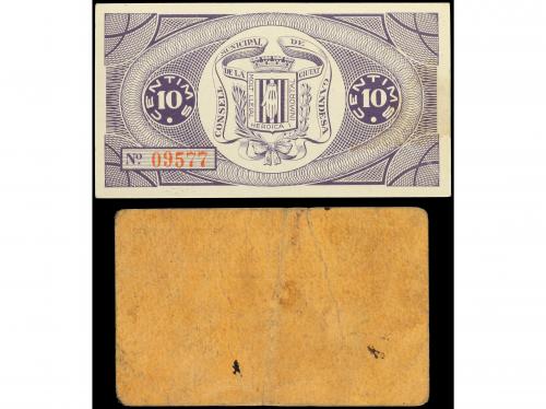 CATALUNYA. Lote 2 billetes 10 y 50 Cèntims. Juny 1937 y 17 S