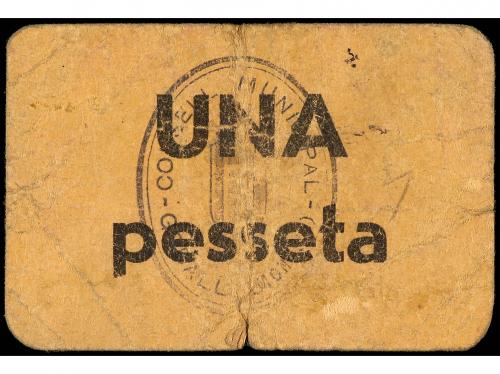 CATALUNYA. 1 Pesseta. 1937. C.M. de GODALL. MUY RARO. AT-113