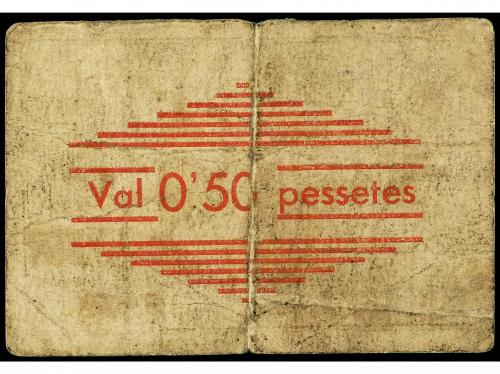 CATALUNYA. 50 Cèntims. 1937. C.M. de MONTROS. Cartón. (Muy u